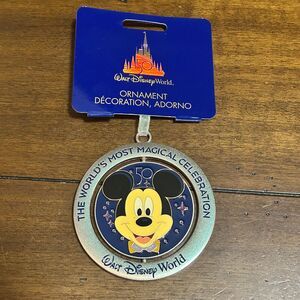 Walt Disney World MICKEY MOUSE 50th ANNIVERSARY Park Spinner Ornament Christmas